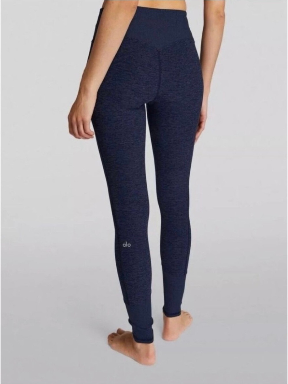 Alo Yoga Alosoft High-Waist Lounge Leggings Womens S Heathered Navy